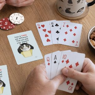 Grappige Mollige Lapjeskat Doos Pokerkaarten