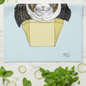 grappige mollige Tabby Cat Box Theedoek (Gevouwen)