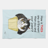 grappige mollige Tabby Cat Box Theedoek (Horizontaal)