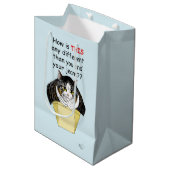 Grappige Mollige Tabby Kat Doos Medium Cadeauzakje (Voorkant Gekanteld)