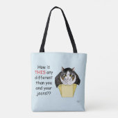 Grappige Mollige Tabbykat Doos Tote Bag (Achterkant)