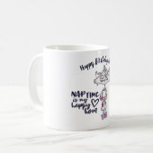 Grappige MOM Slaap Tijd Is Happy Hour- Vermoeide K Koffiemok (Voorkant links)