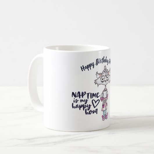 Grappige MOM Slaap Tijd Is Happy Hour- Vermoeide K Koffiemok (Voorkant links)