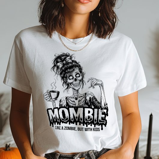 Grappige Mombie Zombie Mom Koffie Halloween Quote T-shirt