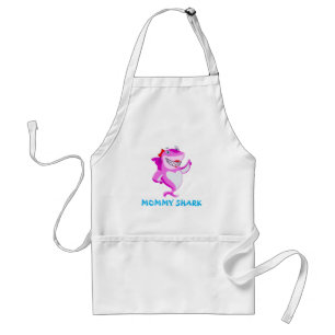 Grappige Mommy Shark Sjabloon Standaard Schort