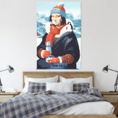 Grappige Mona Kunst Parodie Canvas Afdruk (Insitu (Slaapkamer))