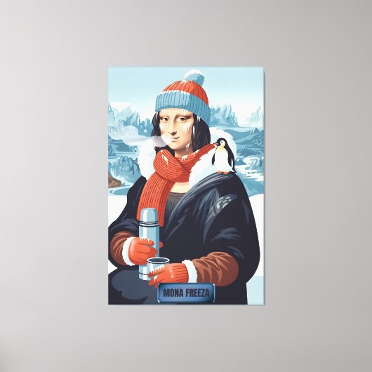 Grappige Mona Kunst Parodie Canvas Afdruk (Voorkant)