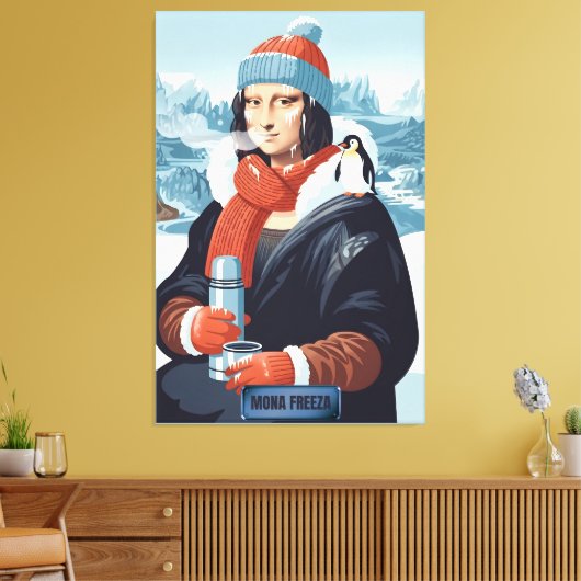 Grappige Mona Kunst Parodie Canvas Afdruk (Insitu (Woonkamer))