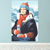 Grappige Mona Kunst Parodie Canvas Afdruk (Insitu (Houten vloer))