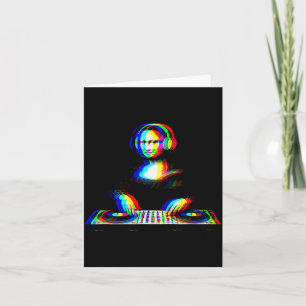 Grappige Mona Lisa Dj Varwave Techno Rave Edm Muzi Kaart