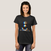 Grappige Mona Lisa Dj Varwave Techno Rave Edm Muzi T-shirt (Voorkant volledig)