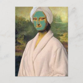Grappige Mona Lisa doet huidverzorging dragen een  Briefkaart