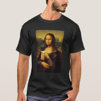 Grappige Mona Lisa Drink Bier Shirt Grappig Drink