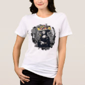 Grappige Mona Lisa en Aap Tri-Blend Shirt (Voorkant)