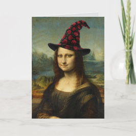 Grappige Mona Lisa Halloween kaart