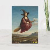 Grappige Mona Lisa Halloween kaart (Achterkant)