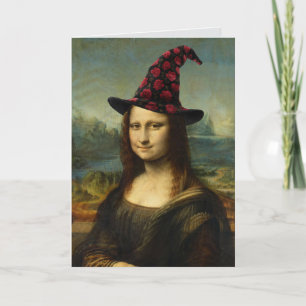 Grappige Mona Lisa Halloween kaart