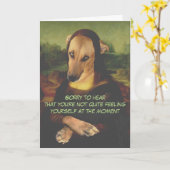 Grappige Mona Lisa hond wordt beter Kaart (Gele Bloem)
