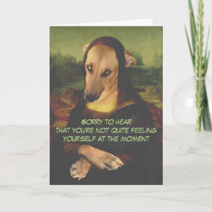 Grappige Mona Lisa hond wordt beter Kaart