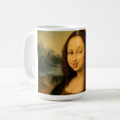 Grappige Mona Lisa Knikkende Koffiemok Da Vinci Ku (Voorkant links)