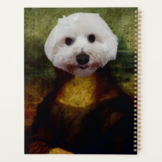 Grappige Mona Lisa Maltese hond Planner (Achterkant)