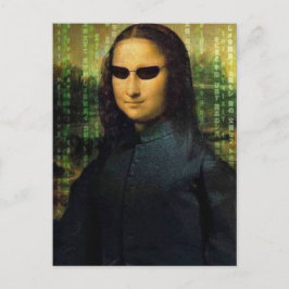 Grappige Mona Lisa matrix Leonardo da Vinci Briefkaart