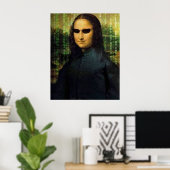 Grappige Mona Lisa matrix Leonardo da Vinci Poster (Thuiskantoor)