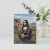 Grappige Mona Lisa op safari Briefkaart (Staand voorkant)