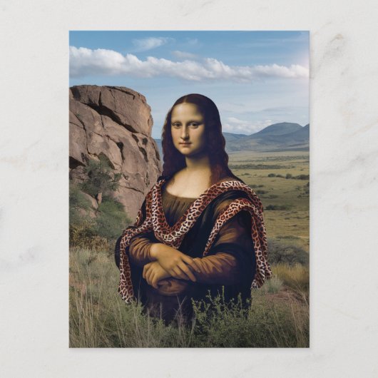 Grappige Mona Lisa op safari Briefkaart (Voorkant)