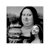 Grappige Mona Lisa Parodie Kunst & Meneer, Bin Zelfinktende Stempel (Design)
