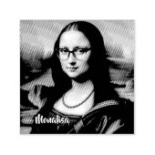 Grappige Mona Lisa Parodie Kunst & Meneer, Bin Zelfinktende Stempel (Design)