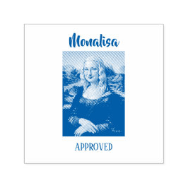 Grappige Mona Lisa Parodie Kunst Zelfinktende Stempel