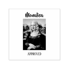 Grappige Mona Lisa Parodie Kunst Zelfinktende Stempel