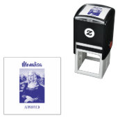 Grappige Mona Lisa Parodie Kunst Zelfinktende Stempel (In situ)