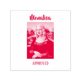Grappige Mona Lisa Parodie Kunst Zelfinktende Stempel