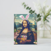 Grappige Mona Lisa Pasen Briefkaart (Staand voorkant)