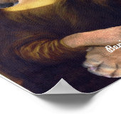 Grappige Mona Lisa Puppie Hond Poster (Hoek)