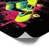 Grappige Mona Lisa Skateboarden Cool Retro Y2k Edm Poster (Hoek)
