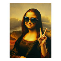 Grappige Mona Lisa Twist Vrede en Liefde Glanzend 