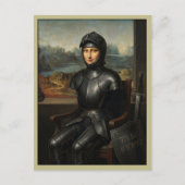 Grappige Mona Lisa Zwarte Ridder Briefkaart (Voorkant)