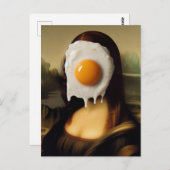 Grappige Mona met ei op haar gezicht Briefkaart (Voorkant / Achterkant)