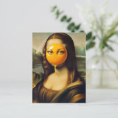 Grappige Mona met ei op haar gezicht haar ogen Briefkaart (Staand voorkant)