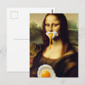 Grappige Mona met ei op haar mond Briefkaart (Voorkant / Achterkant)