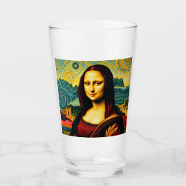 Grappige Mona Van Gogh stijl Lisa Glass Cup Glas
