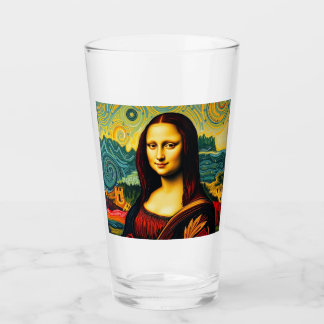 Grappige Mona Van Gogh stijl Lisa Glass Cup Glas