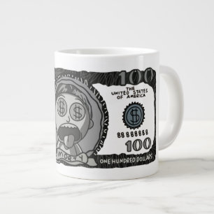 Grappige "Money Morty" 100 Dollar Bill Speciale Ko Grote Koffiekop