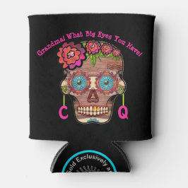 Grappige monogram suiker schedel blikjeskoeler