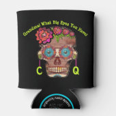 Grappige monogram suiker schedel blikjeskoeler (Achterkant)