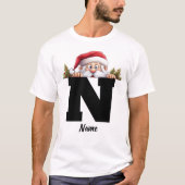 Grappige Monogrammed Familie Kerstmis Custom Santa T-shirt (Voorkant)