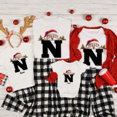 Grappige Monogrammed Familie Kerstmis Custom Santa T-shirt